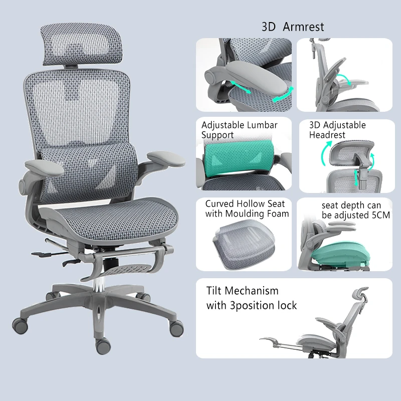 Work chair manager Zenyk pakoworld mesh in black and white color 63x70x126cm