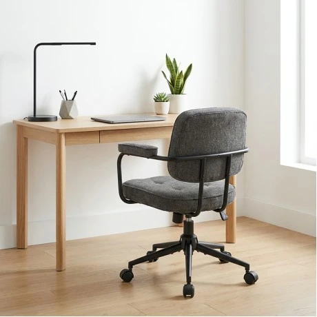 Office chair Leberta pakoworld anthracite fabric 64x63.5x86-96cm