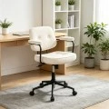 Office chair Leberta pakoworld beige fabric 64x63.5x86-96cm