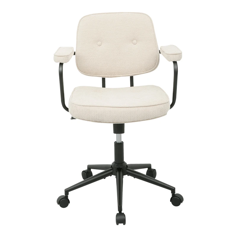 Office chair Leberta pakoworld beige fabric 64x63.5x86-96cm