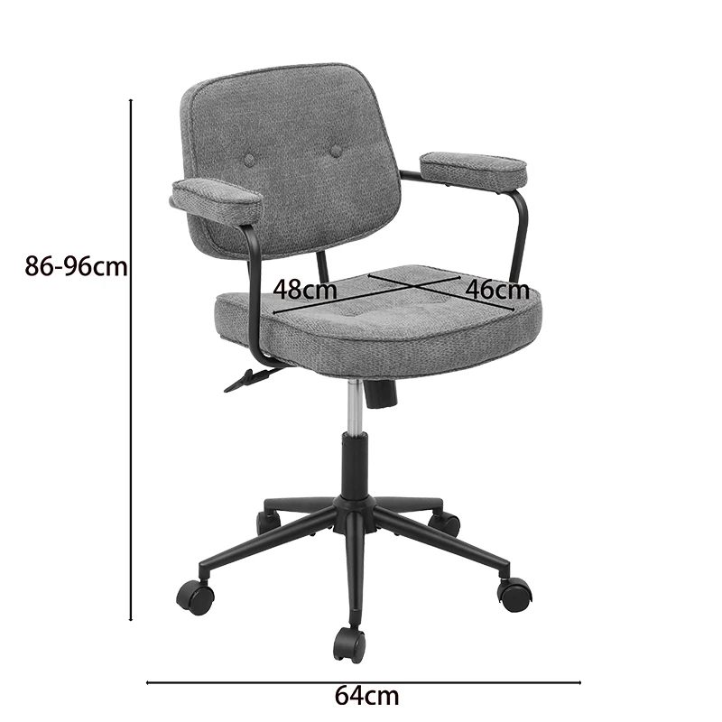 Office chair Leberta pakoworld beige fabric 64x63.5x86-96cm
