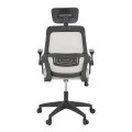 Office chair Peja pakoworld fabric mesh grey-beige and black frame 58x60x107-117cm