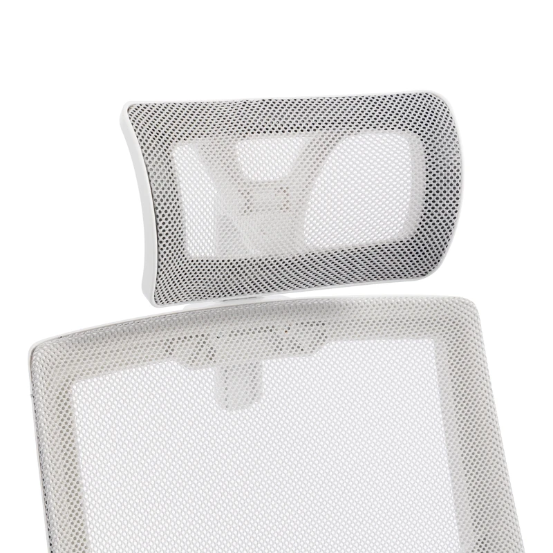 Καρέκλα γραφείου Plymot pakoworld λευκή - mesh γκρι 48x58x112-122εκ