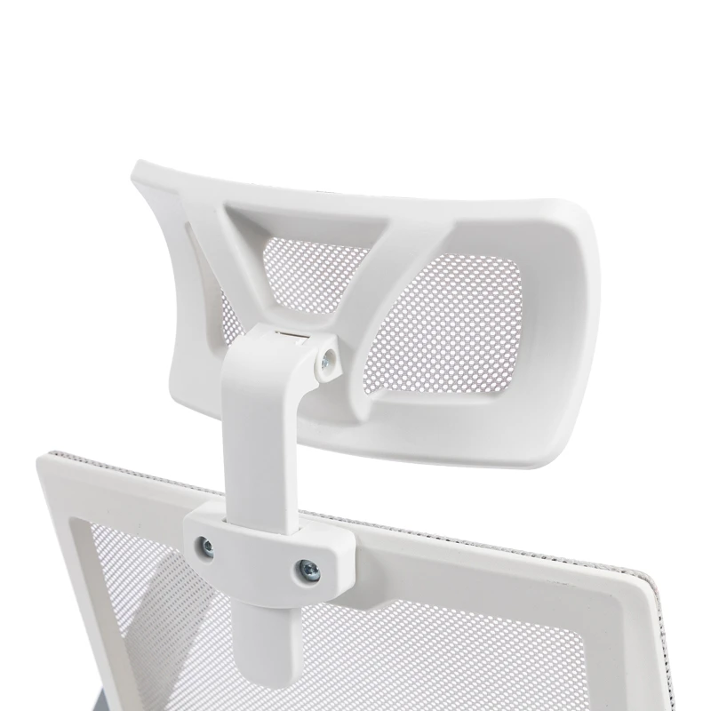Καρέκλα γραφείου Plymot pakoworld λευκή - mesh γκρι 48x58x112-122εκ