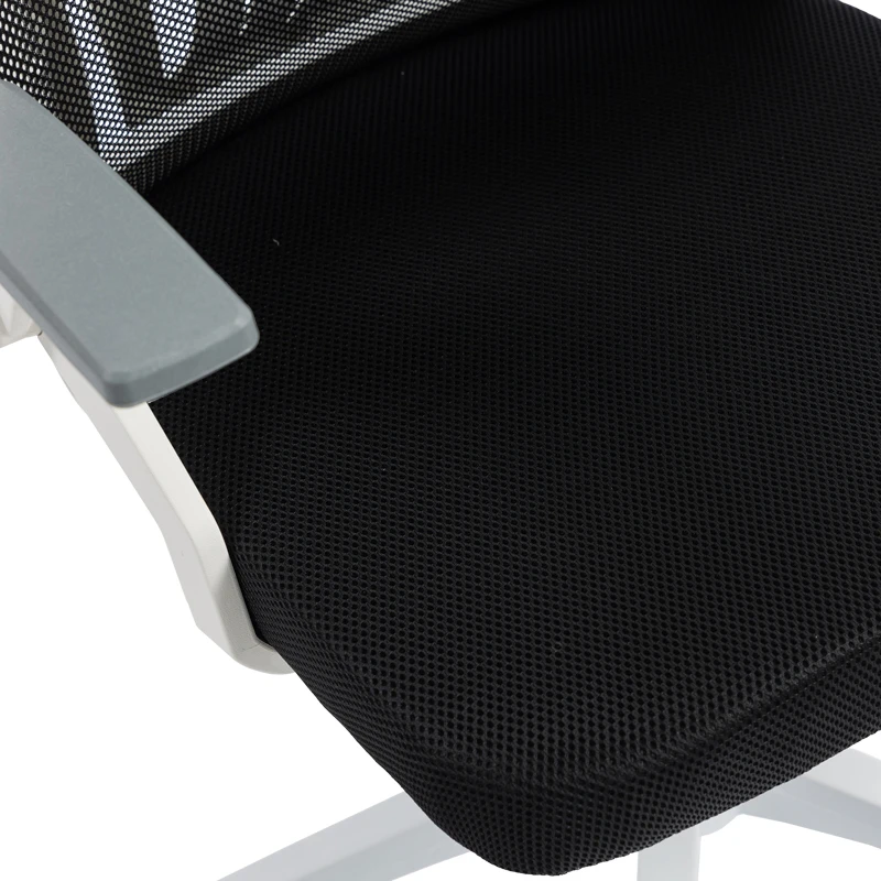 Καρέκλα γραφείου Plymot pakoworld λευκή - mesh μαύρο 48x58x112-122εκ