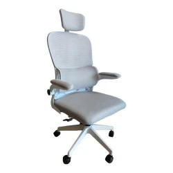 Recko office chair pakoworld mesh fabric in grey shade 64x58x123-133cm