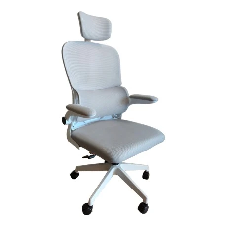 Recko office chair pakoworld mesh fabric in grey shade 64x58x123-133cm