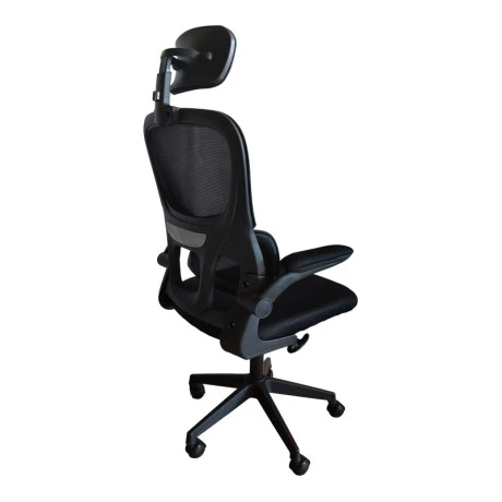 Recko office chair pakoworld mesh fabric in black shade 64x58x123-133cm