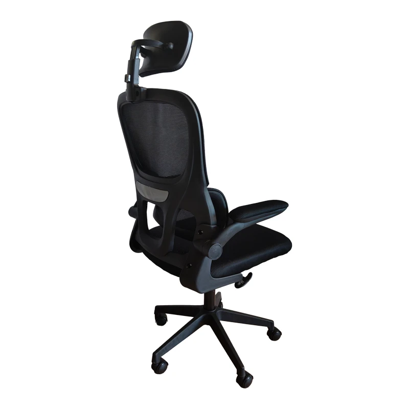 Recko office chair pakoworld mesh fabric in black shade 64x58x123-133cm