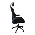 Recko office chair pakoworld mesh fabric in black shade 64x58x123-133cm