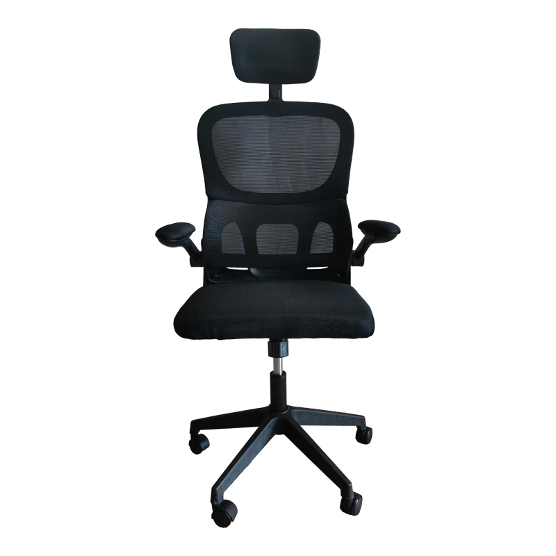 Recko office chair pakoworld mesh fabric in black shade 64x58x123-133cm