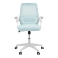 Office chair Reji pakoworld fabric mesh light blue -frame white 58x60x89-99cm