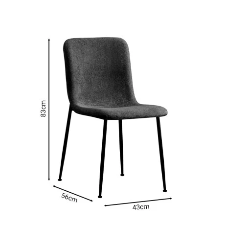 Gratify pakoworld chair anthracite fabric-leg black metal 43x56x83cm