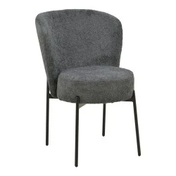 Chair Houlian pakoworld athracite fabric-black metal leg 46x66x89cm