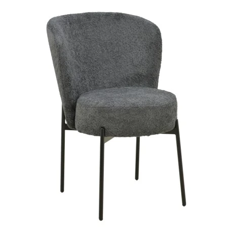 Chair Houlian pakoworld athracite fabric-black metal leg 46x66x89cm
