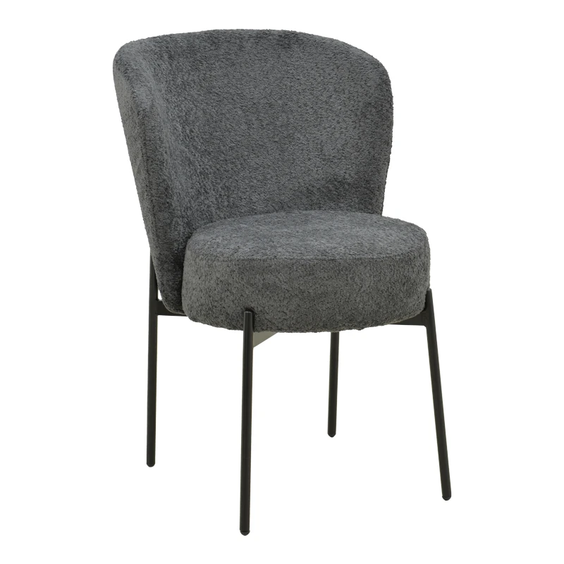 Chair Houlian pakoworld athracite fabric-black metal leg 46x66x89cm