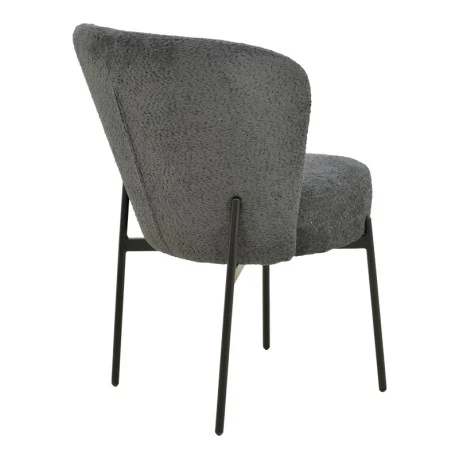 Chair Houlian pakoworld athracite fabric-black metal leg 46x66x89cm