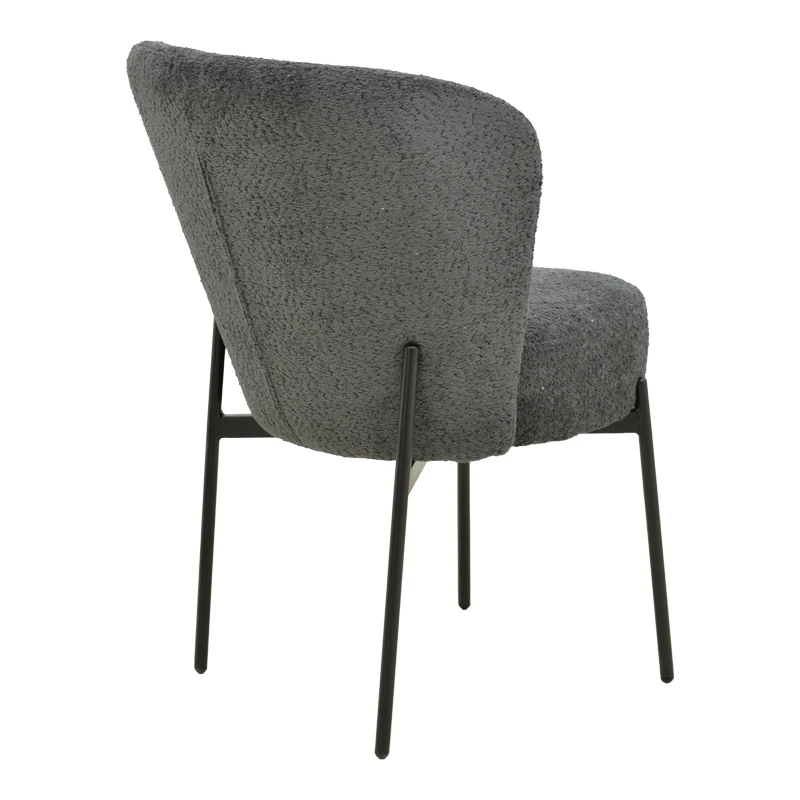 Chair Houlian pakoworld athracite fabric-black metal leg 46x66x89cm