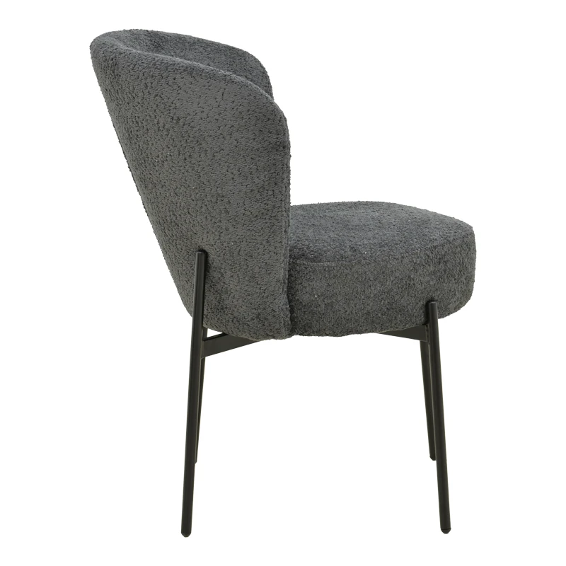 Chair Houlian pakoworld athracite fabric-black metal leg 46x66x89cm