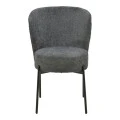 Chair Houlian pakoworld athracite fabric-black metal leg 46x66x89cm