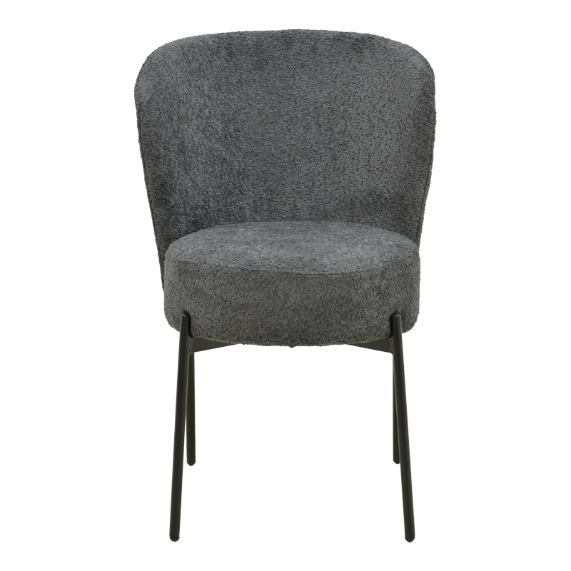 Chair Houlian pakoworld athracite fabric-black metal leg 46x66x89cm