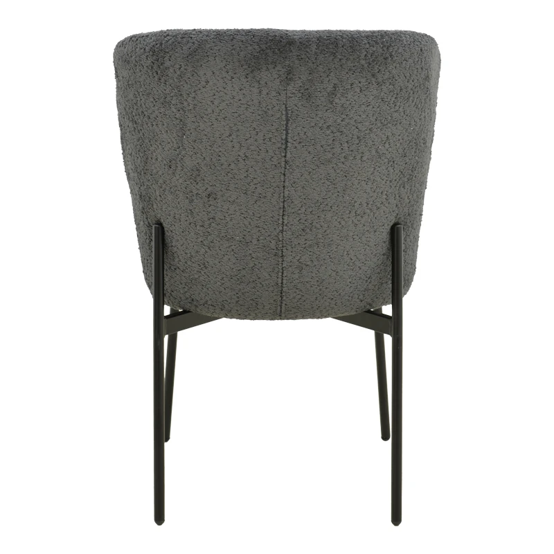 Chair Houlian pakoworld athracite fabric-black metal leg 46x66x89cm