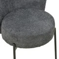 Chair Houlian pakoworld athracite fabric-black metal leg 46x66x89cm