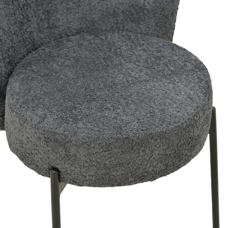 Chair Houlian pakoworld athracite fabric-black metal leg 46x66x89cm