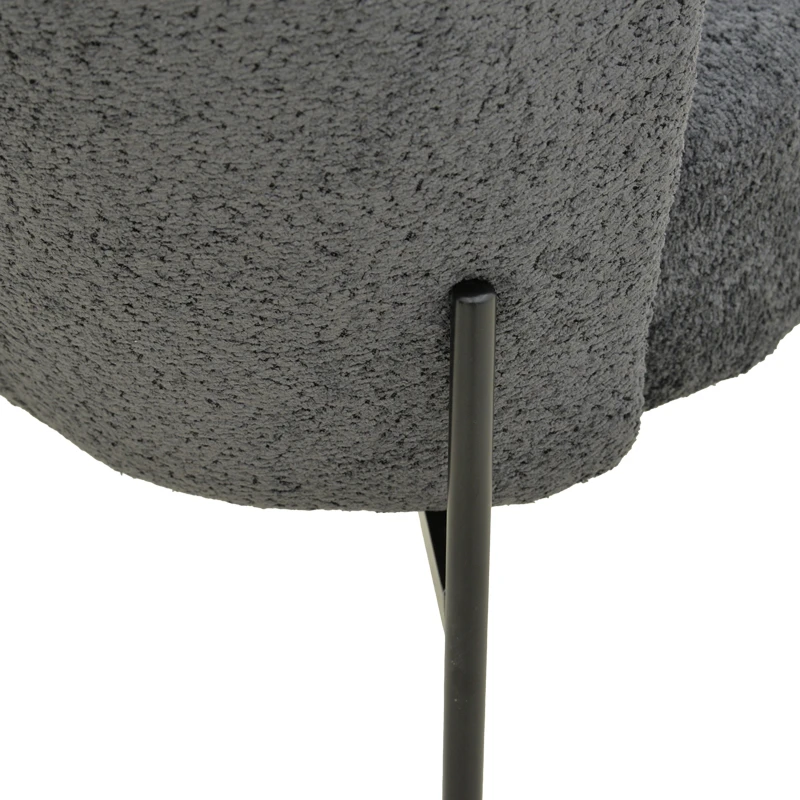 Chair Houlian pakoworld athracite fabric-black metal leg 46x66x89cm