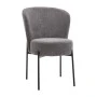 Chair Houlian pakoworld grey fabric-black metal leg 46x66x89cm