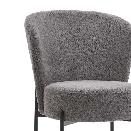 Chair Houlian pakoworld grey fabric-black metal leg 46x66x89cm