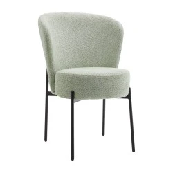 Chair Houlian pakoworld mint fabric-black metal leg 46x66x89cm