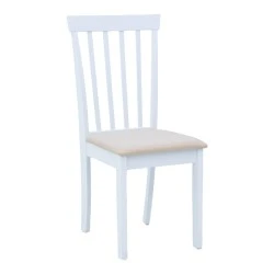 Καρέκλα Houston pakoworld rubberwood σε λευκή απόχρωση 40x49x94εκ