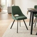 Chair Initiate pakoworld fabric green-black metal leg 48x57x85cm