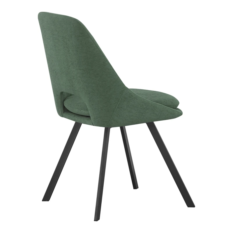 Chair Initiate pakoworld fabric green-black metal leg 48x57x85cm