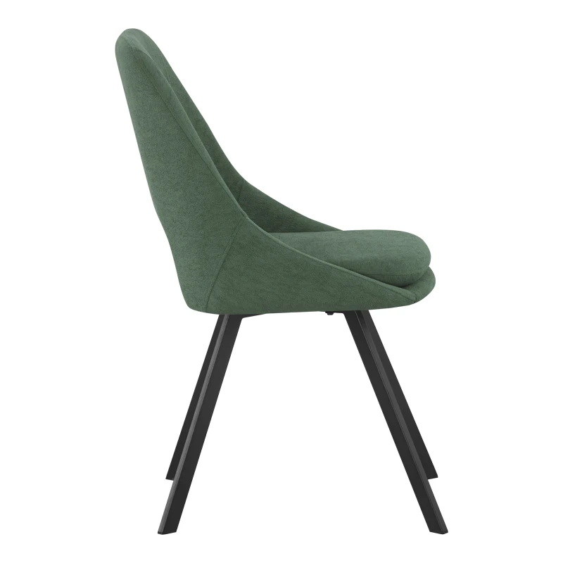 Chair Initiate pakoworld fabric green-black metal leg 48x57x85cm