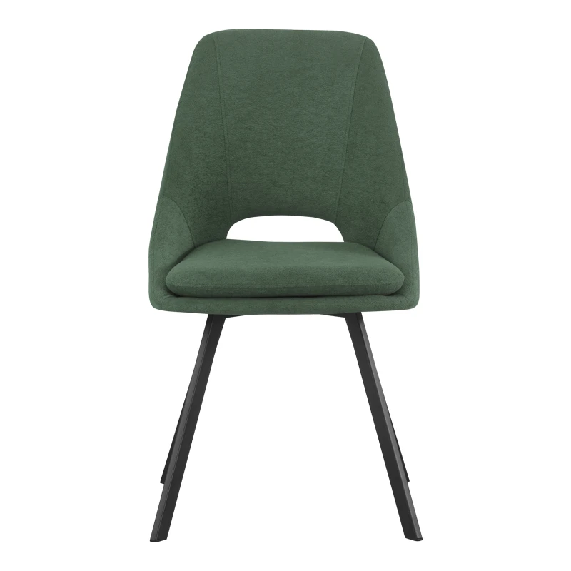 Chair Initiate pakoworld fabric green-black metal leg 48x57x85cm
