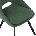 Chair Initiate pakoworld fabric green-black metal leg 48x57x85cm
