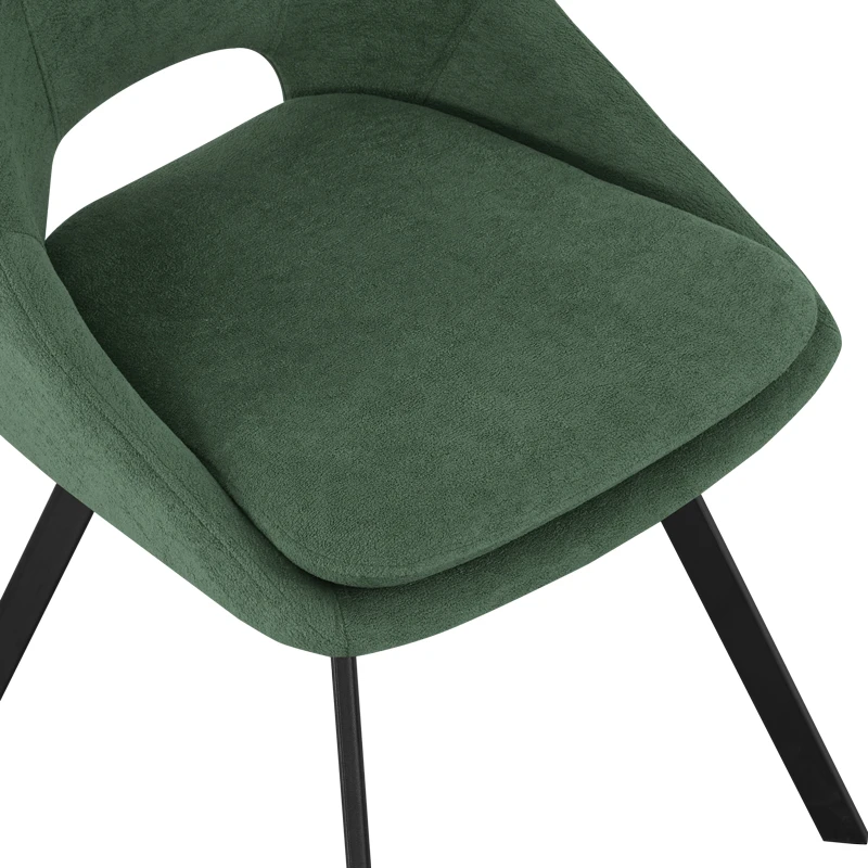 Chair Initiate pakoworld fabric green-black metal leg 48x57x85cm