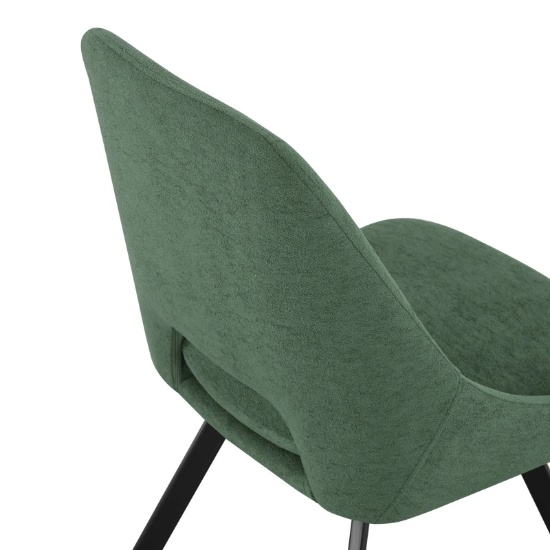 Chair Initiate pakoworld fabric green-black metal leg 48x57x85cm