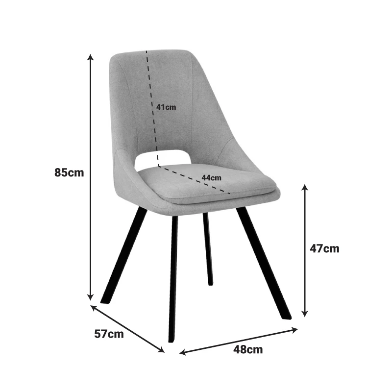 Chair Initiate pakoworld fabric green-black metal leg 48x57x85cm
