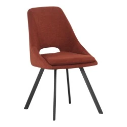 Chair Initiate pakoworld fabric terracotta-black metal leg 48x57x85cm