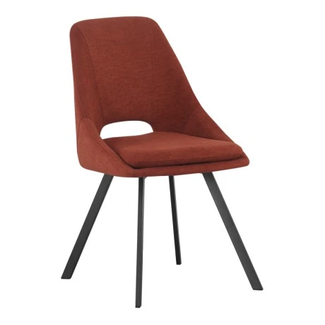 Chair Initiate pakoworld fabric terracotta-black metal leg 48x57x85cm