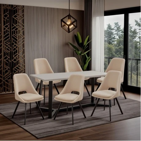 Initiate pakoworld chair fabric cream-leg black