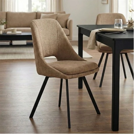 Initiate pakoworld chair fabric brown-leg black