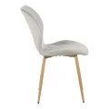 Jelour pakoworld velvet chair in grey shade-natural metal legs 46.5x60x84cm