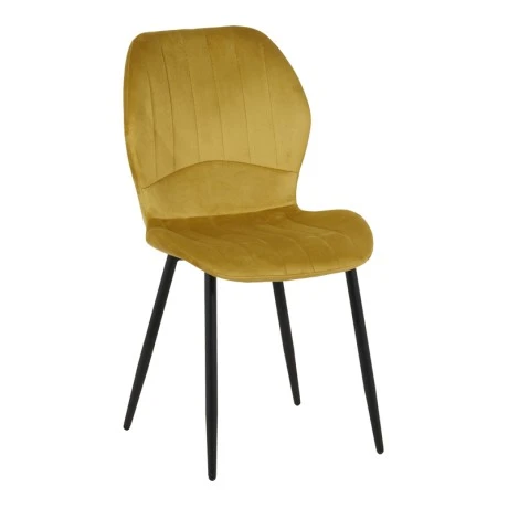 Jelour pakoworld velvet chair in yellow shade 46.5x60x84cm
