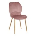 Jelour pakoworld velvet chair in rotten apple shade-natural metal legs 46.5x60x84cm