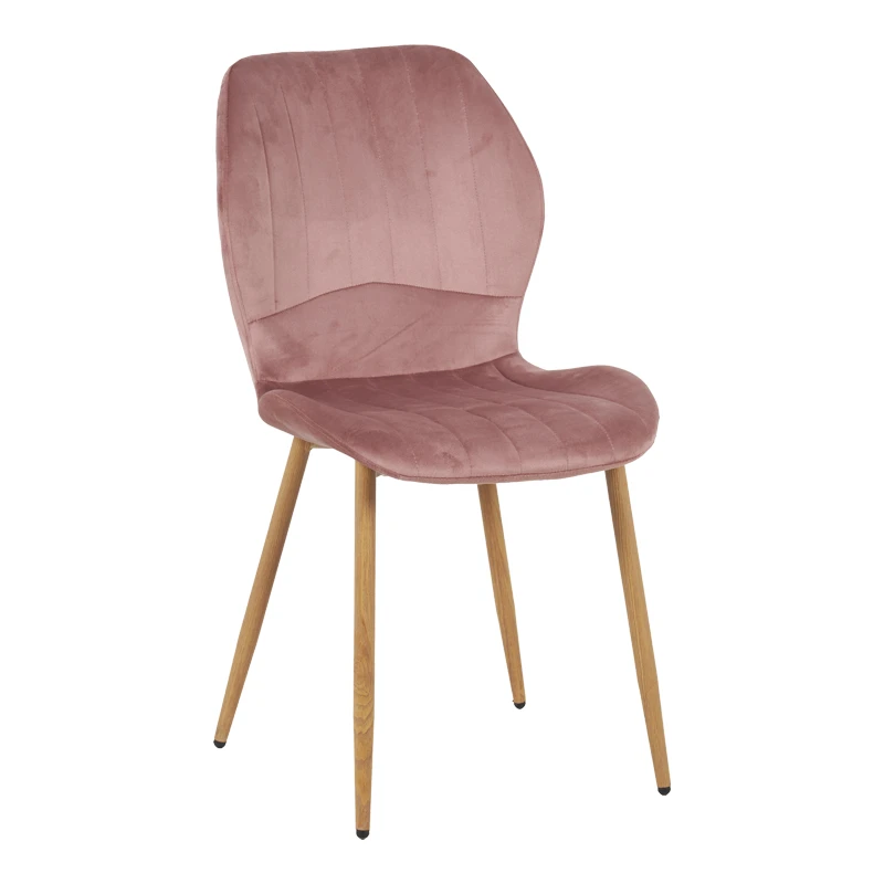 Jelour pakoworld velvet chair in rotten apple shade-natural metal legs 46.5x60x84cm