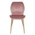 Jelour pakoworld velvet chair in rotten apple shade-natural metal legs 46.5x60x84cm